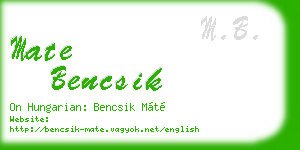 mate bencsik business card